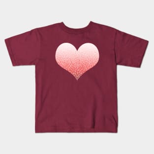 Ombre red and white swirls doodles heart Kids T-Shirt